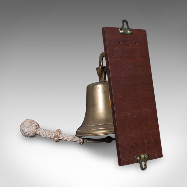Vintage School Dinner Bell, English, Bronze, Playground Ringer, Mid Century