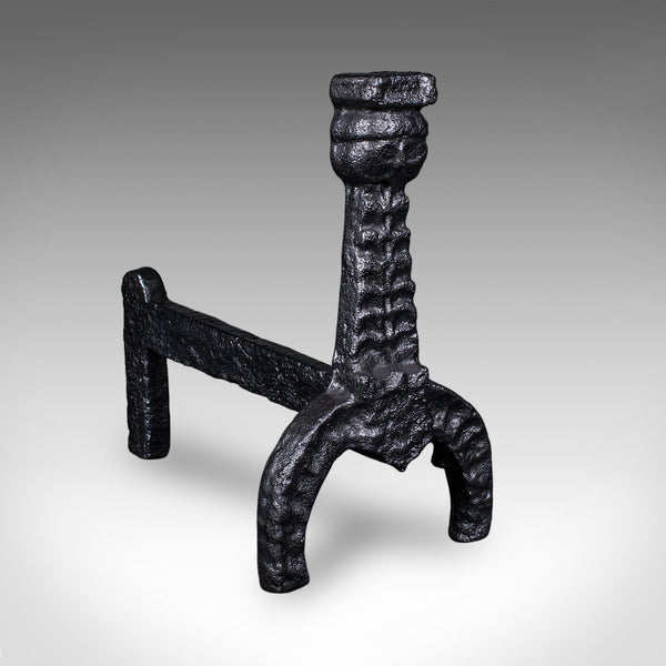 Pair of Antique Fireside Andirons, English, Fire Dog, Hearth, Georgian, C.1805