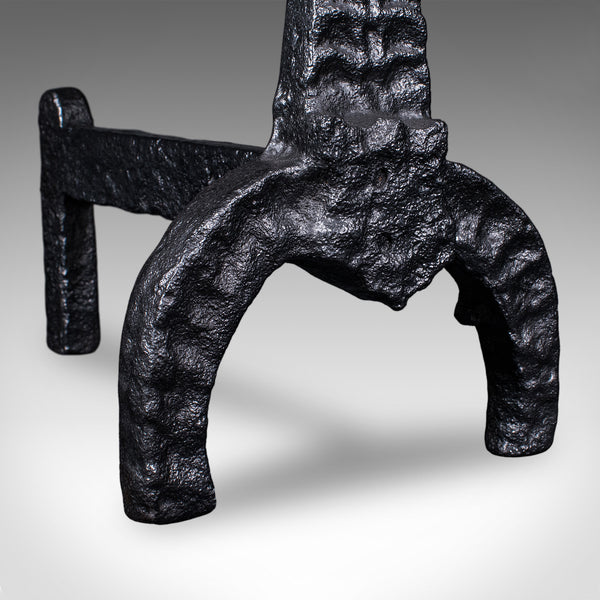 Pair of Antique Fireside Andirons, English, Fire Dog, Hearth, Georgian, C.1805