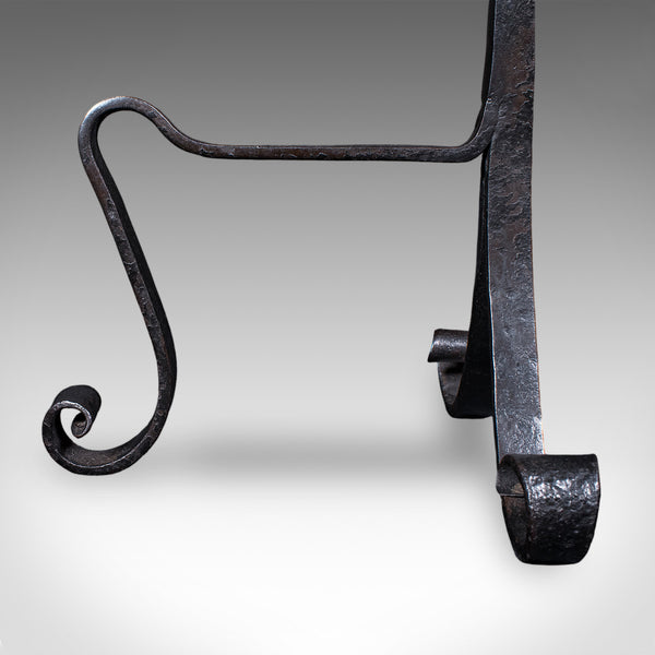 Pair of Antique Fire Tool Rests, French, Andirons, Art Nouveau, Victorian, 1900