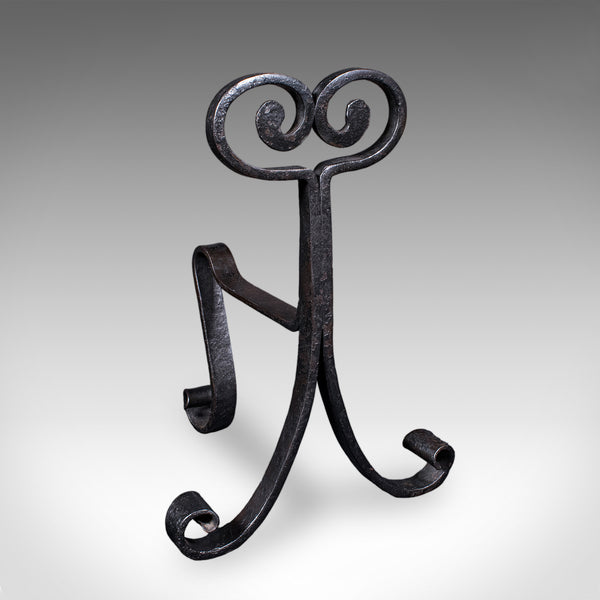 Pair of Antique Fire Tool Rests, French, Andirons, Art Nouveau, Victorian, 1900