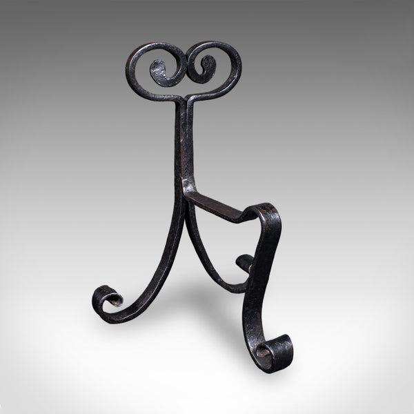 Pair of Antique Fire Tool Rests, French, Andirons, Art Nouveau, Victorian, 1900