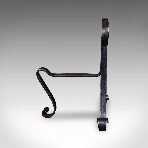 Pair of Antique Fire Tool Rests, French, Andirons, Art Nouveau, Victorian, 1900