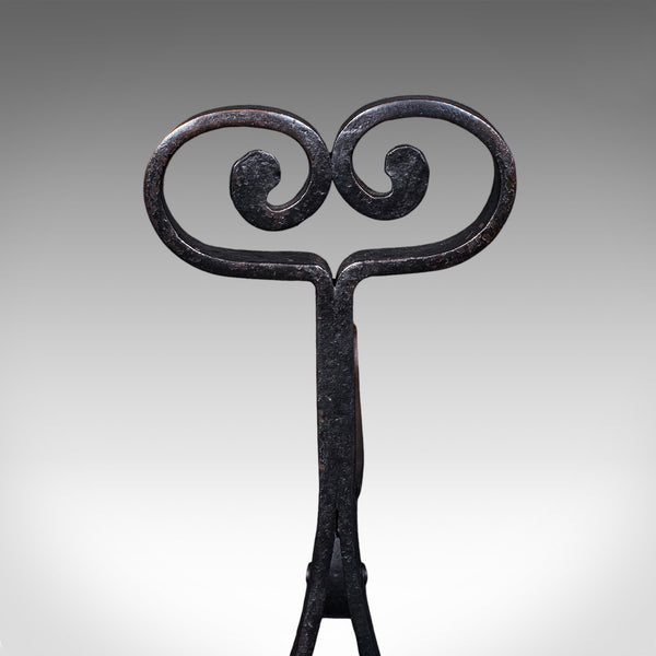 Pair of Antique Fire Tool Rests, French, Andirons, Art Nouveau, Victorian, 1900