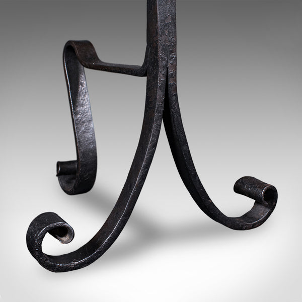 Pair of Antique Fire Tool Rests, French, Andirons, Art Nouveau, Victorian, 1900