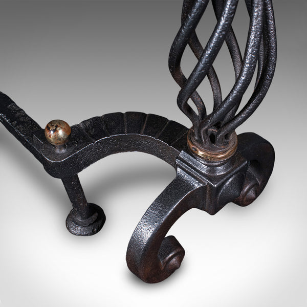 Large Pair of Antique Fire Dogs, English, Andirons, Aesthetic Period, Victorian