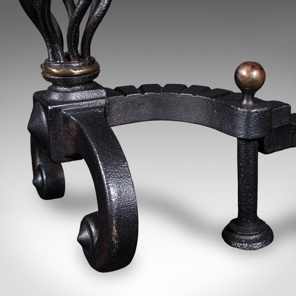 Large Pair of Antique Fire Dogs, English, Andirons, Aesthetic Period, Victorian