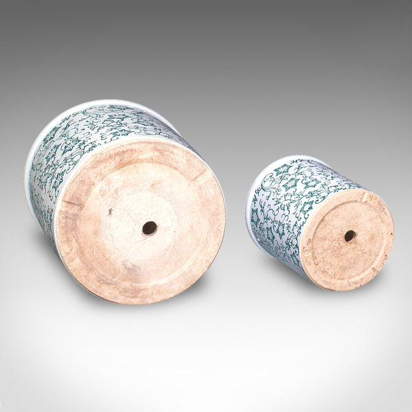 Set of 3 Vintage Tree Planters, Portuguese, Ceramic, Veranda, Garden, Bush Pots
