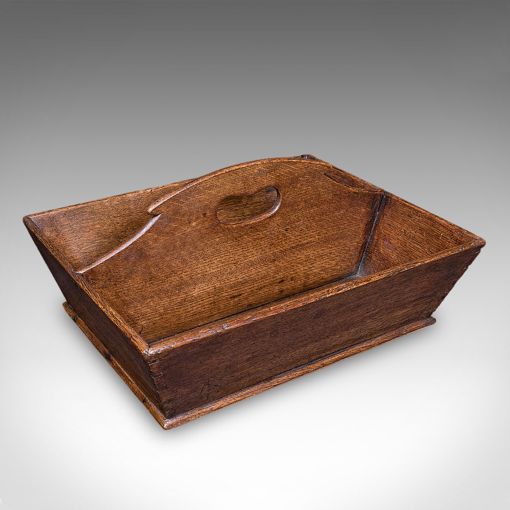 Antique Maid's Carry, English, Oak, Country House, Cutlery Tray, Box, Georgian