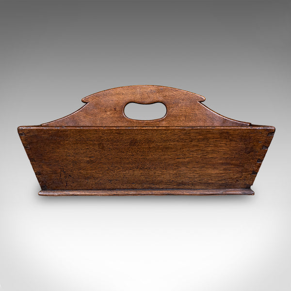 Antique Maid's Carry, English, Oak, Country House, Cutlery Tray, Box, Georgian