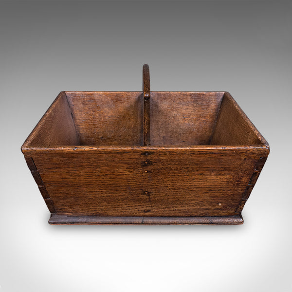 Antique Maid's Carry, English, Oak, Country House, Cutlery Tray, Box, Georgian