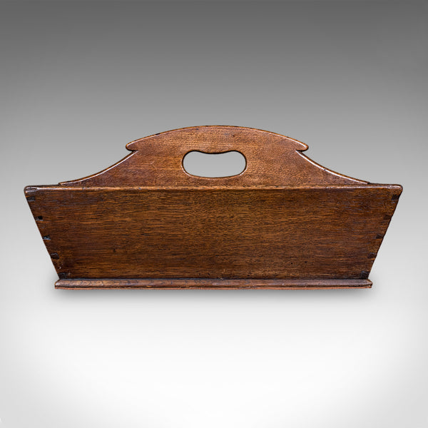 Antique Maid's Carry, English, Oak, Country House, Cutlery Tray, Box, Georgian
