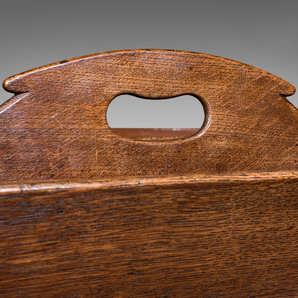 Antique Maid's Carry, English, Oak, Country House, Cutlery Tray, Box, Georgian