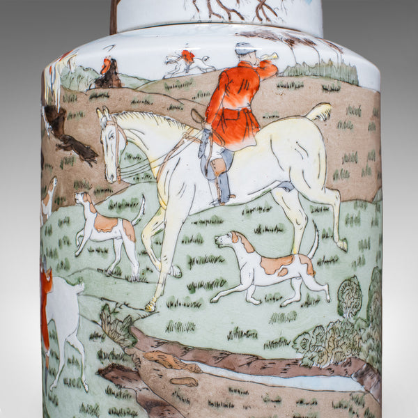Pair of Vintage Huntsman Biscuit Barrels, Oriental, Ceramic, Kitchen Storage Jar