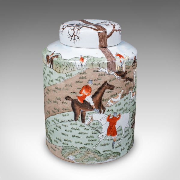 Pair of Vintage Huntsman Biscuit Barrels, Oriental, Ceramic, Kitchen Storage Jar