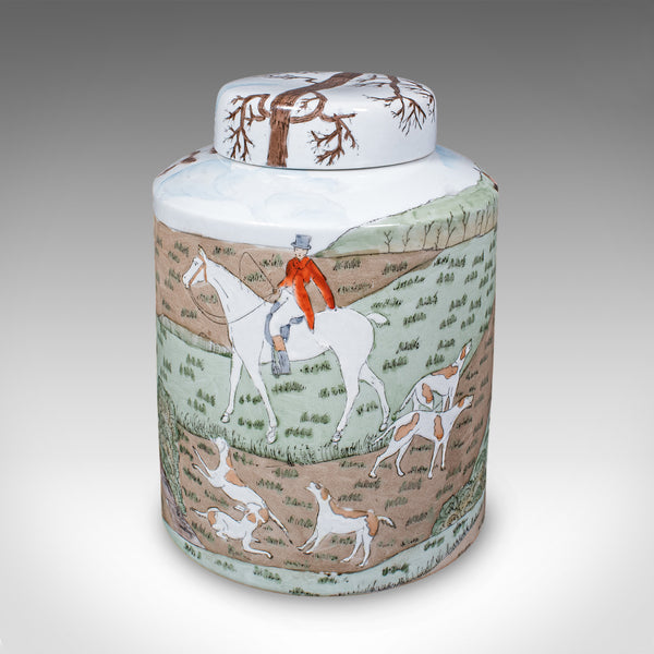 Pair of Vintage Huntsman Biscuit Barrels, Oriental, Ceramic, Kitchen Storage Jar