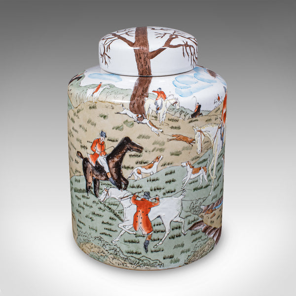 Pair of Vintage Huntsman Biscuit Barrels, Oriental, Ceramic, Kitchen Storage Jar