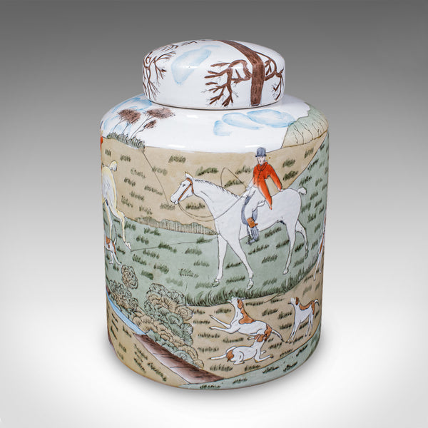 Pair of Vintage Huntsman Biscuit Barrels, Oriental, Ceramic, Kitchen Storage Jar