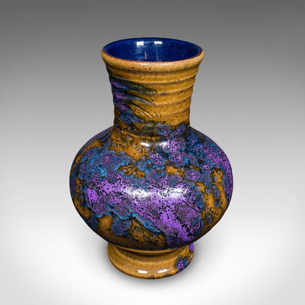 Vintage Fat Lava Posy Vase, German, Glazed Ceramic, Flower Pot, Mid Century