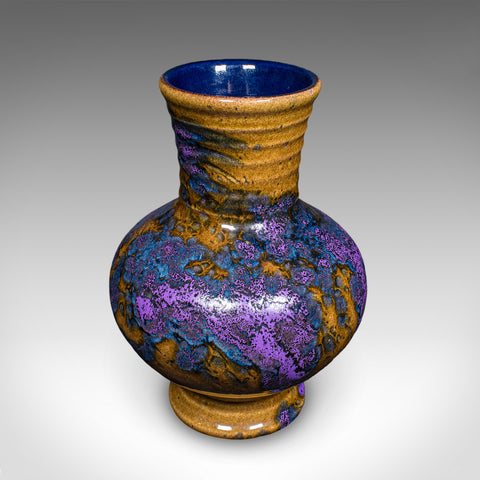 Vintage Fat Lava Posy Vase, German, Glazed Ceramic, Flower Pot, Mid Century