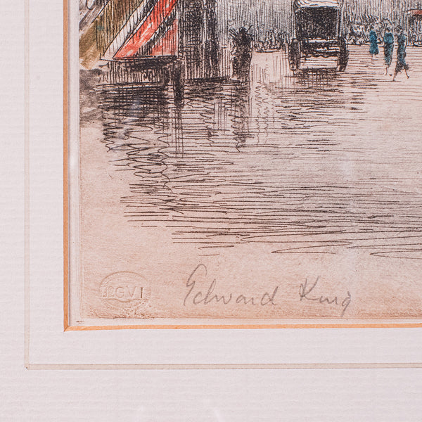 Antique Framed London Picture, Constitution Hill, English, Art Print, Circa 1925