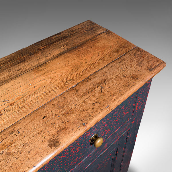 Vintage Dresser Base, English, Painted Pine, Kitchen Sideboard, Distressed, 1960