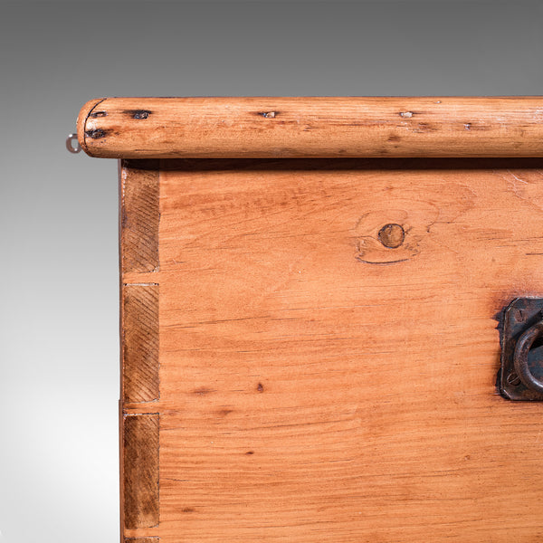 Antique Carriage Chest, English, Pine, Country House Storage Trunk, Victorian