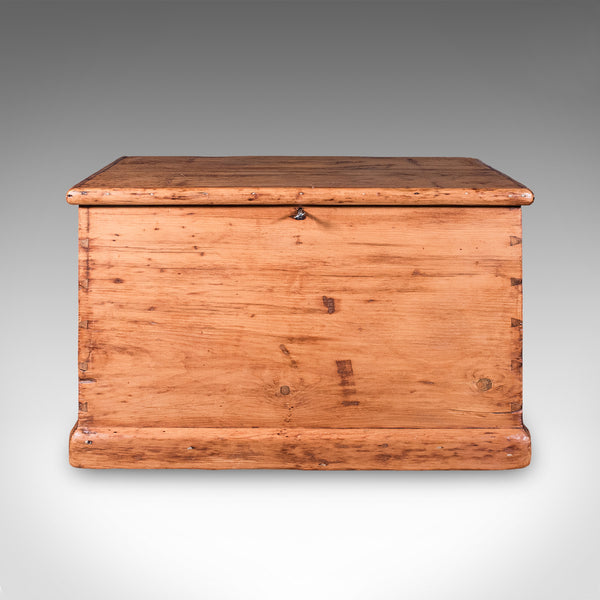 Antique Carriage Chest, English, Pine, Country House Storage Trunk, Victorian