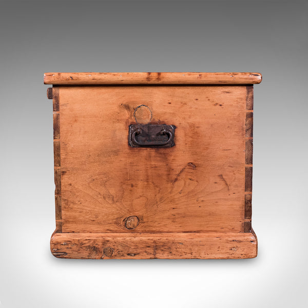 Antique Carriage Chest, English, Pine, Country House Storage Trunk, Victorian