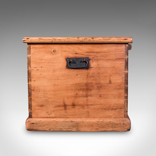 Antique Carriage Chest, English, Pine, Country House Storage Trunk, Victorian