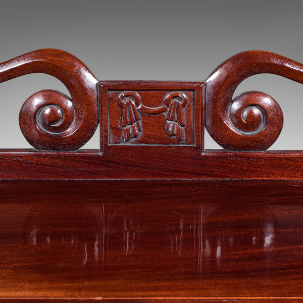 Vintage Waterfall Bookcase, English, Whatnot, Book Shelf Stand, Regency Revival