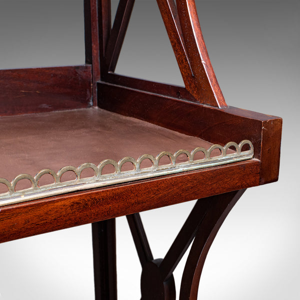 Vintage Waterfall Bookcase, English, Whatnot, Book Shelf Stand, Regency Revival