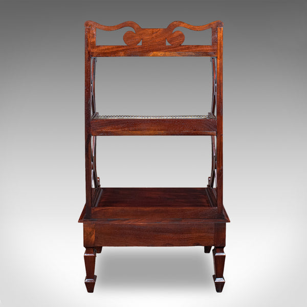 Vintage Waterfall Bookcase, English, Whatnot, Book Shelf Stand, Regency Revival
