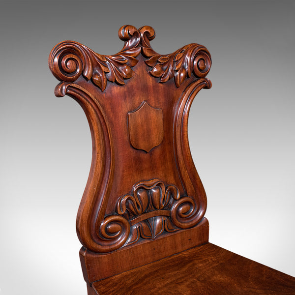 Antique Hall Chair, Scottish, Occasional, Reception, Side Seat, Victorian, 1860