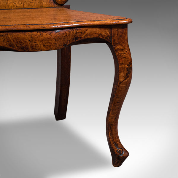 Antique Reception Hall Chair, Scottish, Oak, Side, Occasional Seat, Victorian
