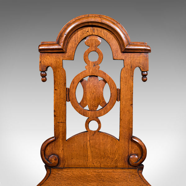 Antique Reception Hall Chair, Scottish, Oak, Side, Occasional Seat, Victorian