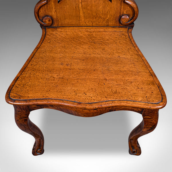 Antique Reception Hall Chair, Scottish, Oak, Side, Occasional Seat, Victorian
