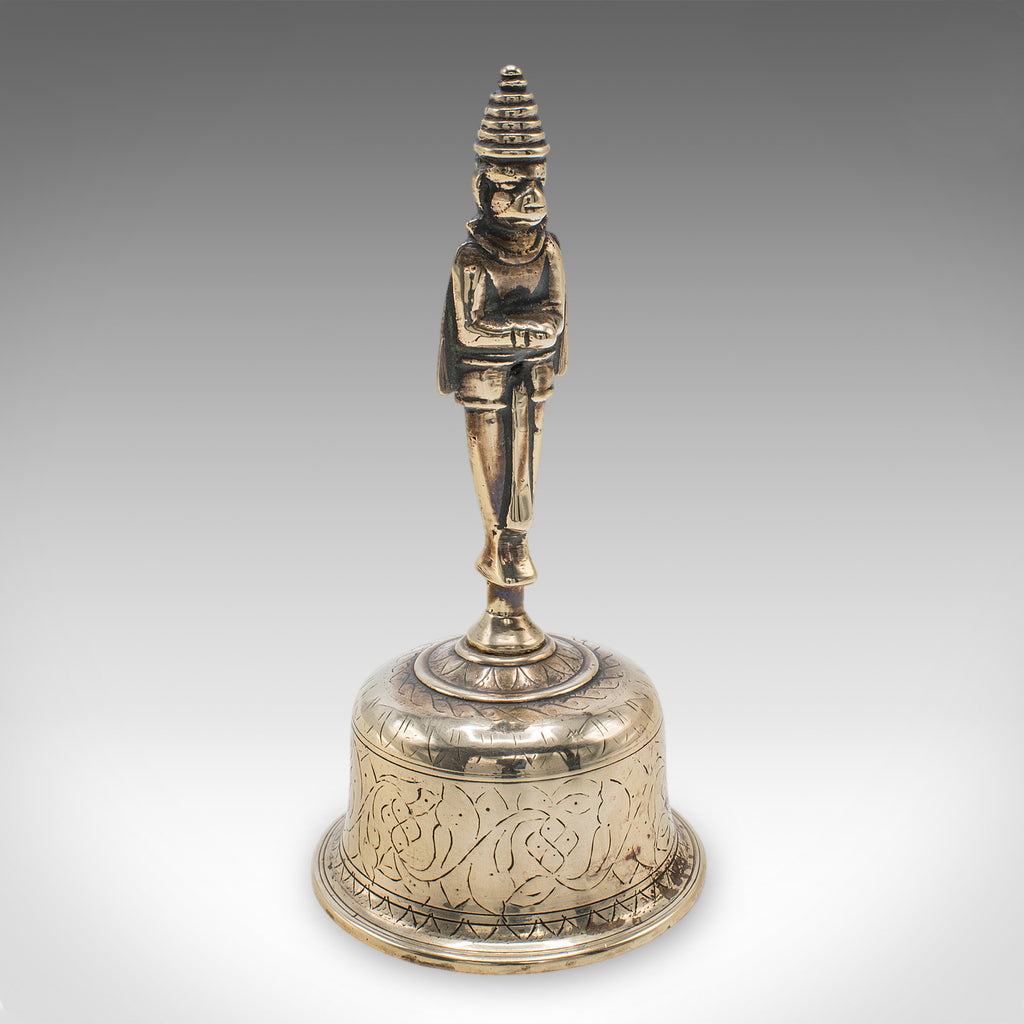 Antique Maid's Calling Bell, Indian, Bronze, Hanuman Deity, Ghanta, Victorian