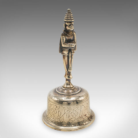 Antique Maid's Calling Bell, Indian, Bronze, Hanuman Deity, Ghanta, Victorian