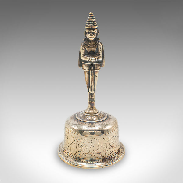 Antique Maid's Calling Bell, Indian, Bronze, Hanuman Deity, Ghanta, Victorian