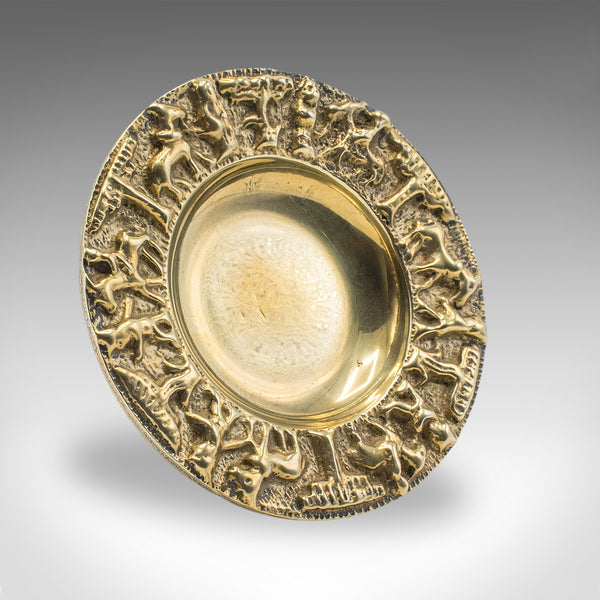 Pair of Vintage Casablanca Souk Ashtrays, Bronze Tobacco Dish, Art Deco, C.1940