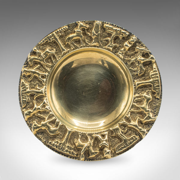 Pair of Vintage Casablanca Souk Ashtrays, Bronze Tobacco Dish, Art Deco, C.1940