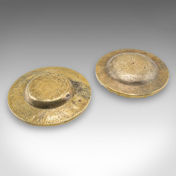 Pair of Vintage Casablanca Souk Ashtrays, Bronze Tobacco Dish, Art Deco, C.1940