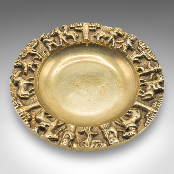 Pair of Vintage Casablanca Souk Ashtrays, Bronze Tobacco Dish, Art Deco, C.1940