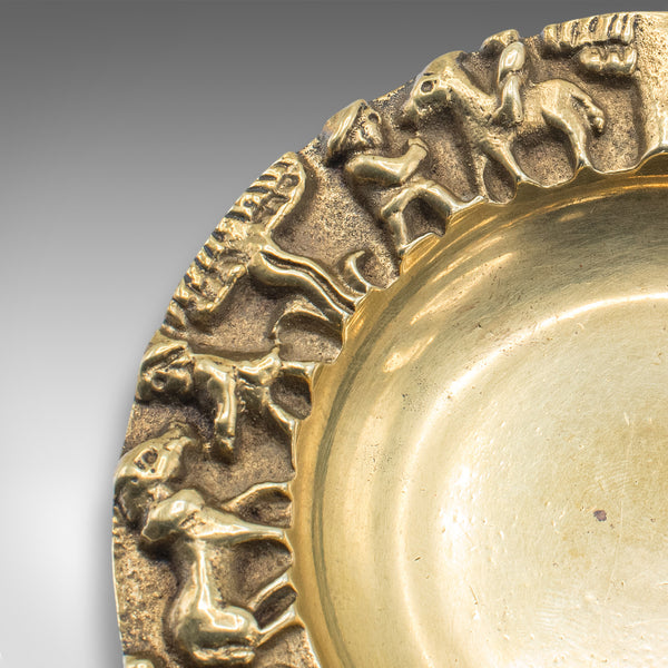 Pair of Vintage Casablanca Souk Ashtrays, Bronze Tobacco Dish, Art Deco, C.1940