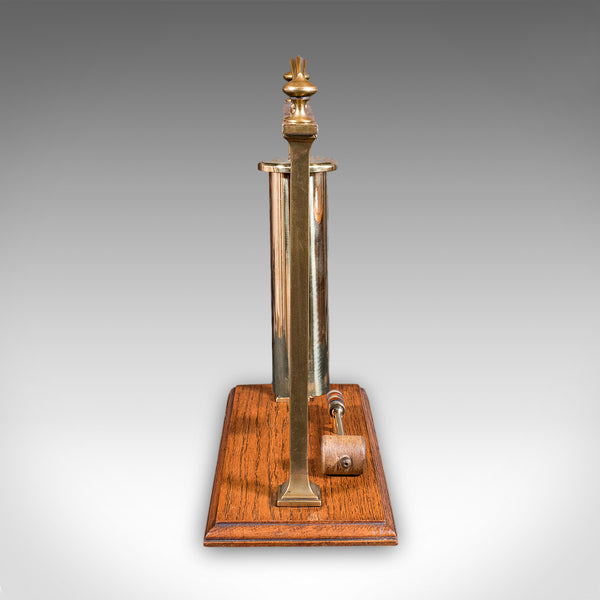 Antique Veranda Supper Bell, Brass, Oak, Afternoon Tea Gong, Edwardian, C.1910