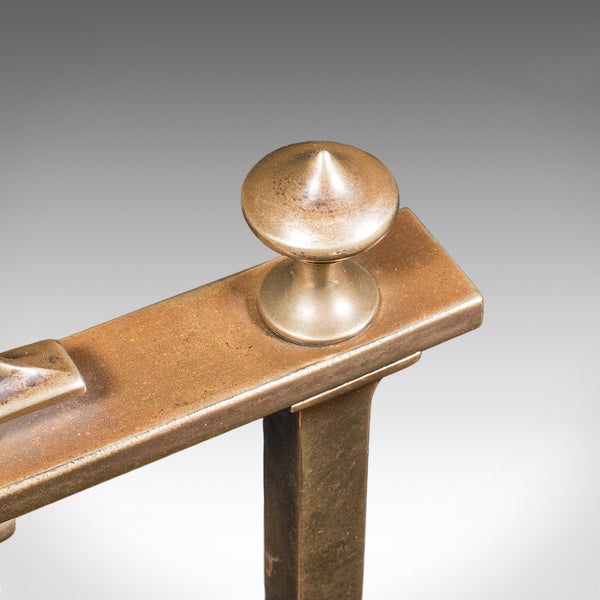 Antique Veranda Supper Bell, Brass, Oak, Afternoon Tea Gong, Edwardian, C.1910