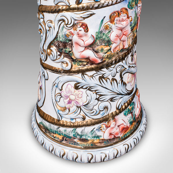 Tall Vintage Stick Stand, Italian, Ceramic, Umbrella Rack, Slimline Vase, C.1960