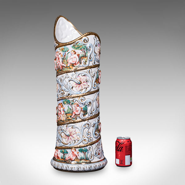 Tall Vintage Stick Stand, Italian, Ceramic, Umbrella Rack, Slimline Vase, C.1960