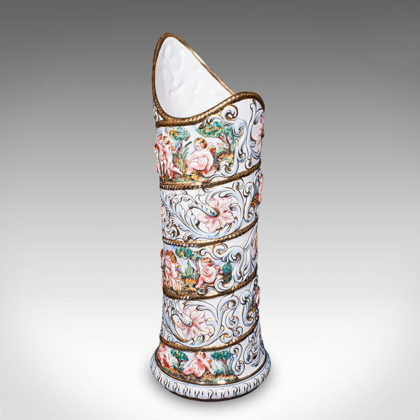 Tall Vintage Stick Stand, Italian, Ceramic, Umbrella Rack, Slimline Vase, C.1960